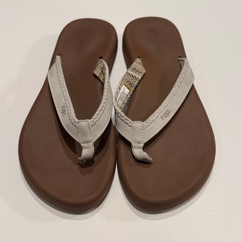 Flojos Tan and Cream Sandals
